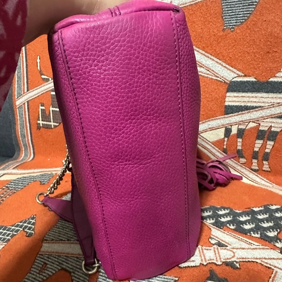 GUCCI ❤️🌟SOHO MAGENTA PEBBLED LEATHER TOTE⭐️ - Picture 5 of 15